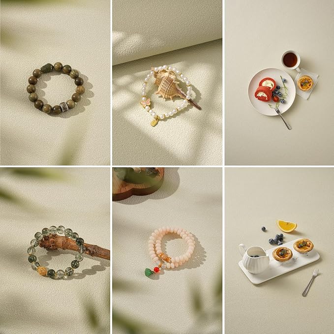 41x28 Grit Texture Photography Backdrops for Product Photoshoot, Non-Reflective Non-Woven Flat Lay Background for Food Jewelry Cosmetics, Waterproof Professional Photo Props for UGC Creator - Image 6