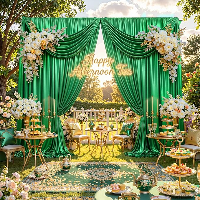 10x10ft Green Sequin Backdrop Curtains, Wrinkle Free Glitter Backdrop Drapes for Wedding Parties Photography Stage Decor, Non-Shedding 2 Panels Set (5x10ft Each) - Image 7
