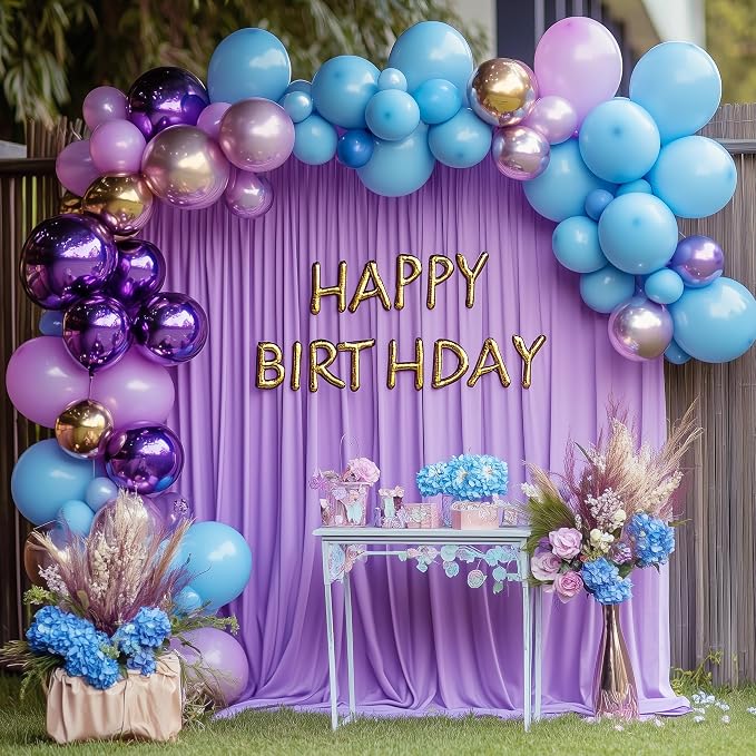 Lavender Purple Backdrop Curtain Drapes for Parties, 3Pack 10x10FT | Wrinkle Free Polyester Curtain Backdrop Draping Fabric for Backdrop Photoshoot Birthday Party Background,6 Panel 5x10FT - Image 5