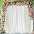 Ivory Backdrop Curtain for Wedding Parties Backdrop Drapes 10x10FT | Wrinkle Free Polyester Curtain Backdrop Ivory Draping Fabric for Backdrop Photoshoot Birthday Party Background,2 Panel 5x10FT by Wokceer