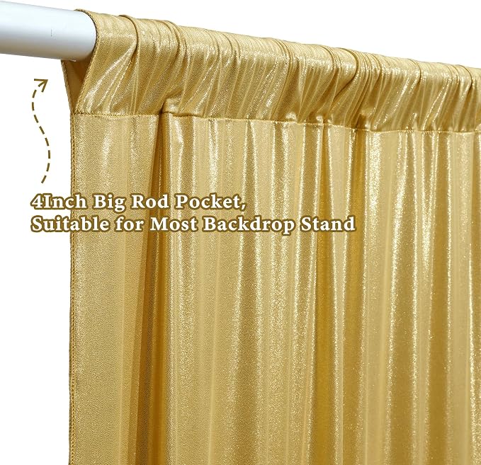 Outpain Thick 40 ft x 10 ft Gold Sequin Backdrop Curtain for Parties, Wrinkle Free Glitter Photo Backdrop Drapes 8 Panels 5x10ft Gold Back Drop Cloth for Wedding Christmas Photography Background - Image 7