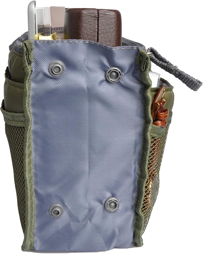 Vercord Purse Organizer Insert for Handbags Bag Organizers Inside Tote Pocketbook Women Nurse Nylon 13 Pockets Army Green Medium - Image 5