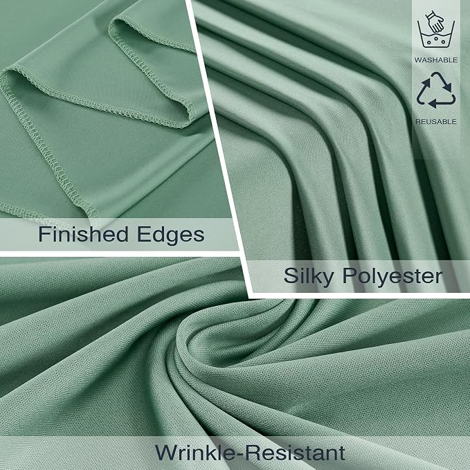 20ftx10ft Wrinkle Free Sage Green Backdrop Curtains for Parties, 4 Panels 5x10ft Silky Polyester Photo Backdrop Drapes Back Drop Cloth Drapery for Wedding Birthday Photography Background - Image 2