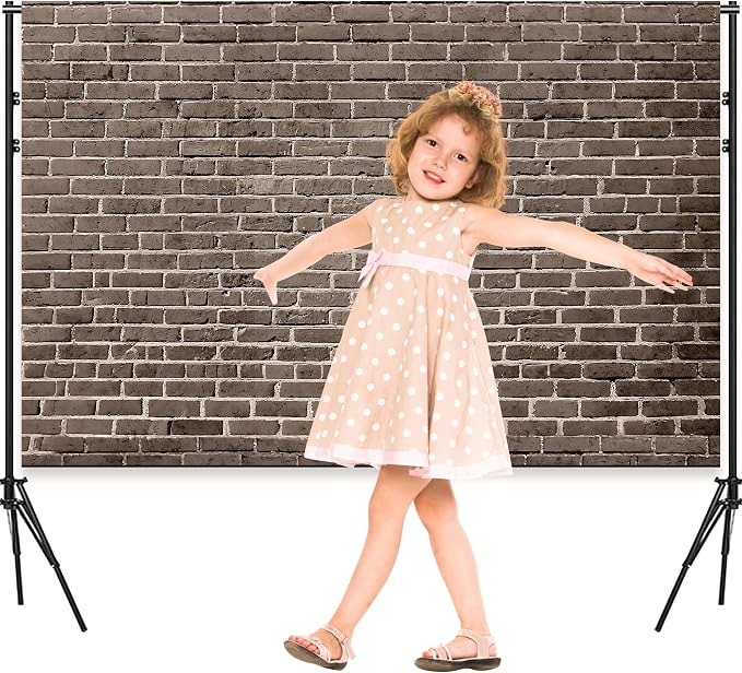 7x5 Ft Brick Wall Party Backdrop，Polyester Fabric Brown Brick Sign Photo Backdrops Background for Halloween Party Wedding Graduation Home Decoration Photo Booth Prop Banner by Dormirpilow