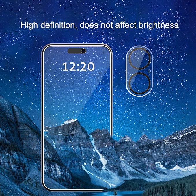 Ailun Privacy Screen Protector + Camera Lens Protector for iPhone 17 | 3+3 Pack, 6.3 Inch, Installation Frame, Dynamic Island Compatible, Anti Spy Tempered Glass, Case Friendly - Image 3
