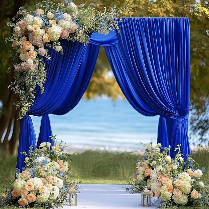 Royal Blue Backdrop Curtain for Parties Backdrop Drapes 10x8FT | Wrinkle Free Polyester Curtain Backdrop Draping Fabric for Backdrop Photoshoot Birthday Party Background,2 Panel 5x8FT - Image 5