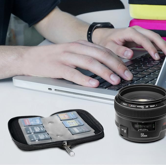 Eco-Fused Memory Card Case - Fits up to 22x SD, SDHC, Micro SD, Mini SD and 4X CF - Holder with 22 Slots (Purple / 22 Slots - 1 Pack) - Image 7
