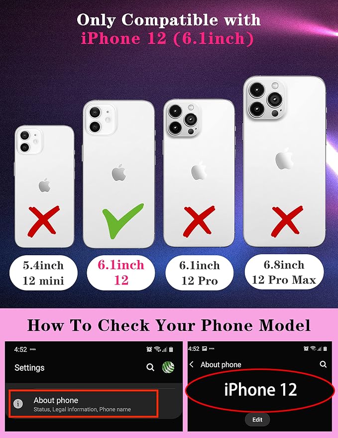 (2in1 for iPhone 12 Case Skull Skeleton Women Cute Gothic Phone Cover Ghost Horror Design with Slide Camera Cover Protective Cool Never Better Spooky Boys Teens Black Cases for iPhone12 6.1'' - Image 2