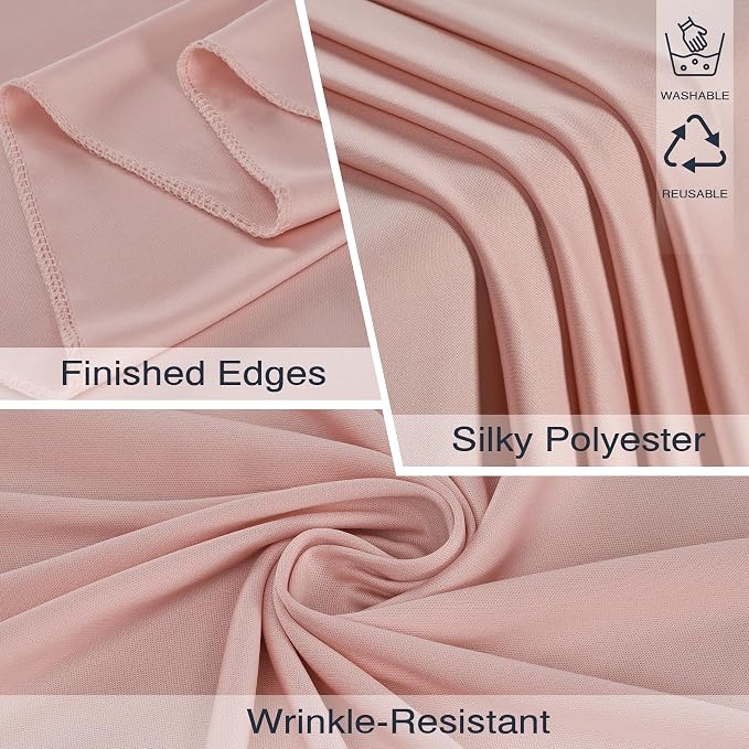 20x10ft Wrinkle Free Dusty Pink Backdrop Curtains for Parties, 4 Panels 5x10ft Silky Polyester Photo Backdrop Drapes Back Drop Cloth Drapery for Wedding Birthday Photography Background - Image 4