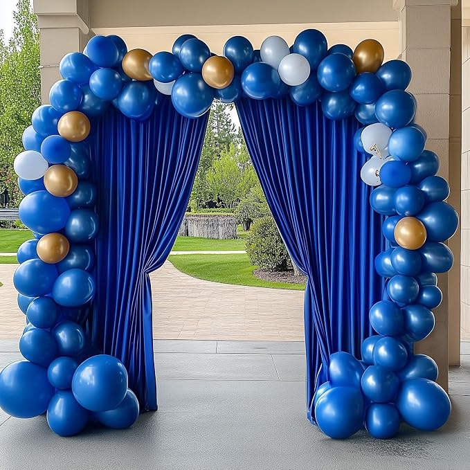 Royal Blue Backdrop Curtain for Parties Backdrop Drapes 10x8FT | Wrinkle Free Polyester Curtain Backdrop Draping Fabric for Backdrop Photoshoot Birthday Party Background,2 Panel 5x8FT - Image 6