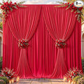 24ftx10ft Wrinkle Free Red Backdrop Curtain - 10 Feet Photography Backdrop Drapes, Silky Polyester Back Drop Cloth for Wedding Baby Shower Balloon Arch Background by Unknown
