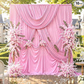 50ftx10ft Wrinkle Free Pink Backdrop Curtains for Party Background, 10 Panels 5x10ft Silky Polyester Photo Backdrop Drapes Back Drop Cloth for Wedding Birthday Photography Baby Shower Decor by CO-AVE