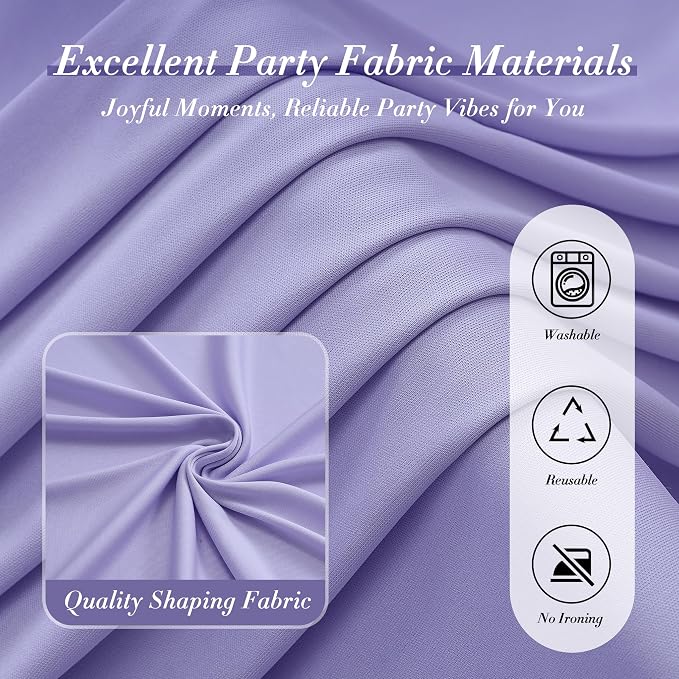 10 ft x 10 ft Wrinkle Free Lavender Backdrop Curtain for Parties, Polyester Light Purple Photo Backdrop Drapes 2 Panels 5x10ft for Baby Shower Photoshoot Wedding Birthday Party Photography Curtains - Image 7