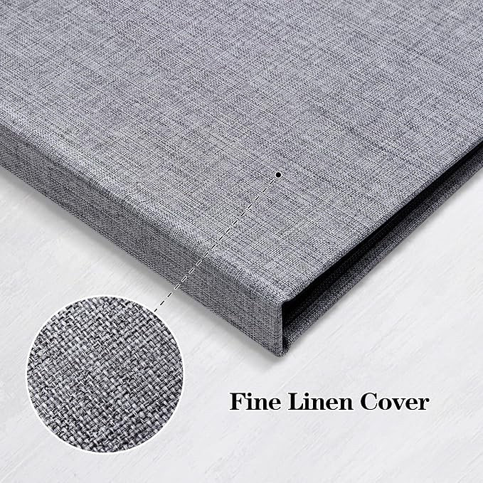 Mublalbum 2 Pack Small 5x7 Photo Album, 52 Pockets, Linen Cover,Gray | Linen Cover, Portable Mini Picture Book, Holds 52 Vertical Pockets for Artwork Postcards, Picture Storage - Image 5