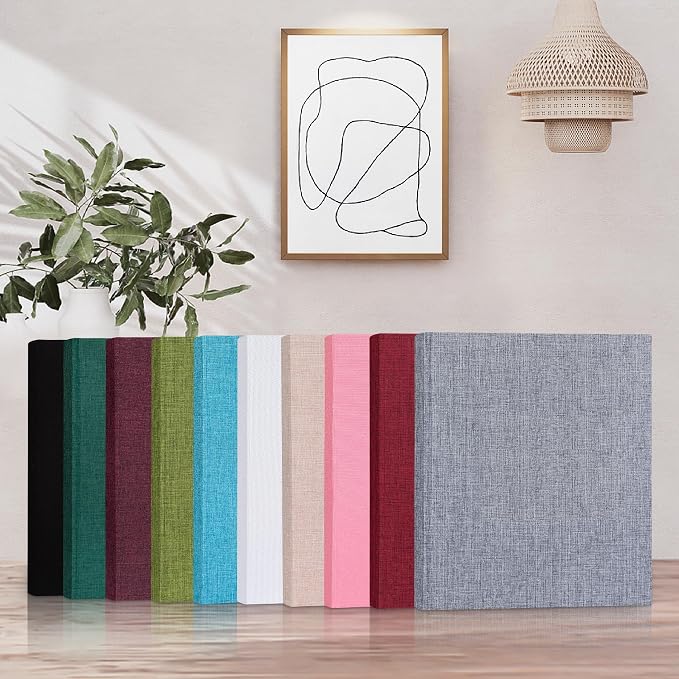 Mublalbum 2 Pack Small 8x10 Photo Album, 52 Pockets, Linen Cover,Black | Linen Cover, Portable Mini Picture Book, Holds 52 Vertical Pockets for Artwork Postcards, Picture Storage - Image 6
