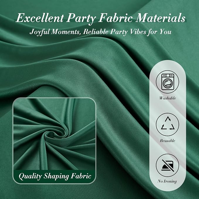 40 ft x 10 ft Wrinkle Free Hunter Green Backdrop Curtain for Parties, Polyester Dark Green Photo Backdrop Drapes 8 Panels 5x10ft for Baby Shower Wedding Birthday Party Photography Curtains - Image 7