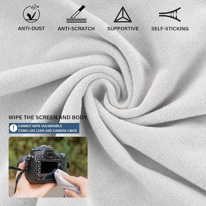 Walking Way Protective Wrap, Self-Adhesive Magic Cloth Camera Wrap, Storage Cloth, Anti-Scratch, Dustproof, Washable Lens Pouch for DSLR, Smartphones, Laptops, Cosmetic - Image 5