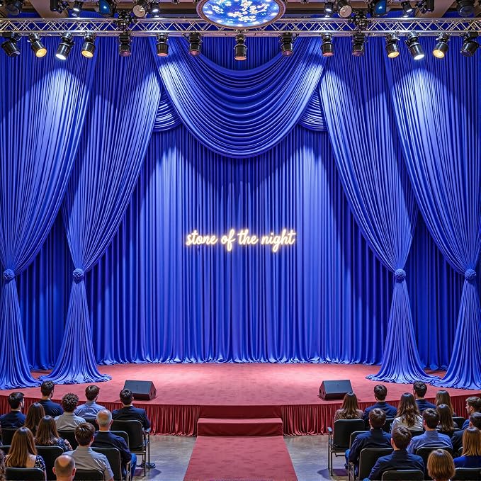 40ftx10ft Wrinkle Free Royal Blue Backdrop Curtain - 10 Feet Photography Backdrop Drapes, Silky Polyester Back Drop Cloth for Wedding Baby Shower Balloon Arch Background - Image 2