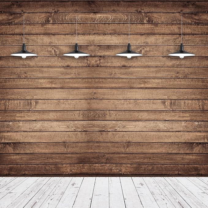 Mixweer Brown Wood Backdrop for Photography Rustic Wooden Photo Backdrop Decorations Retro Wood Wall Background Birthday Party Weeding Backdrop(7 x 5 ft) - Image 3