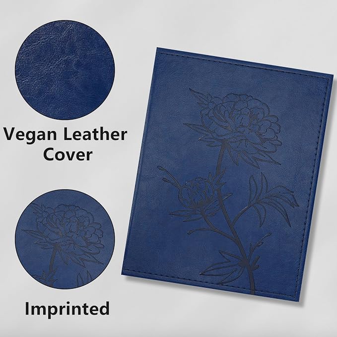 Vienrose 4x6 Photo Album Holds 200 Photos Vegan Leather Cover | Horizontal pockets, Dark Blue, Large capacity, Family Wedding Baby Travel, Anniversary - Image 6
