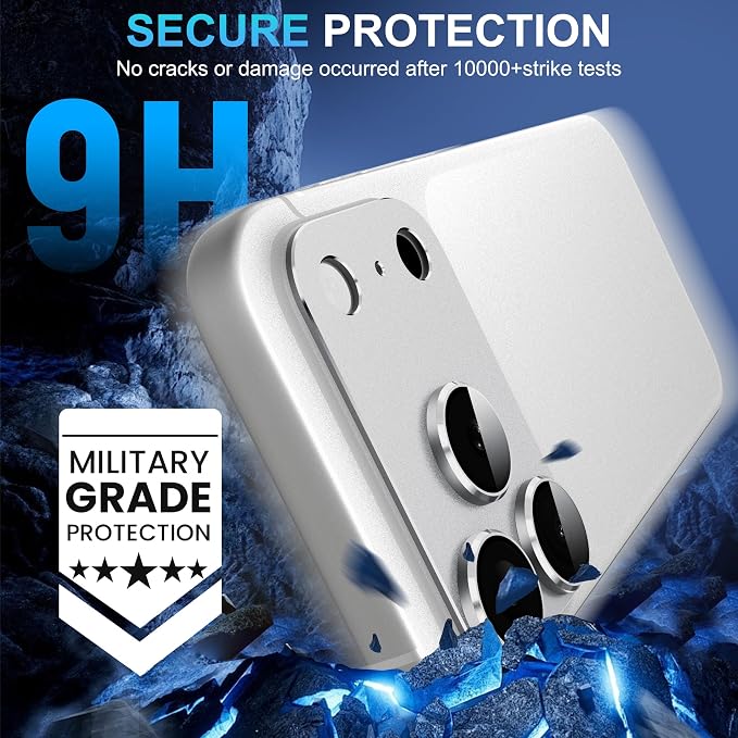 Suoman for iPhone 17 Pro Max Camera Lens Protector -Grey | [All-in-one Frosted] [Strong-Adhesion] Metal Frame Tempered Glass Camera Lens Cover - Image 3