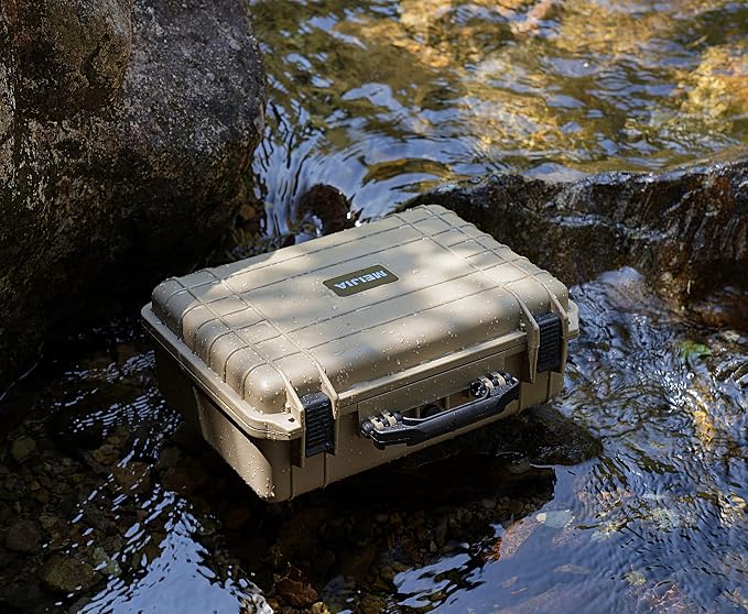 MEIJIA All Weather IP67 Waterproof Hard Camera Case,Hard Protective Case,Hard Case with Customizable Foam,Fit Use of Drones,Camera,Equipments,Pistols(Desert Tan,18.5 x14.06x6.93inches) - Image 6