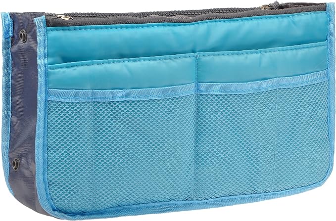 Vercord Purse Organizer Insert for Handbags Bag Organizers Inside Tote Pocketbook Women Nurse Nylon 13 Pockets Blue Medium by Vercord