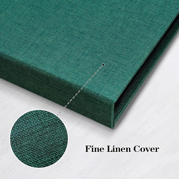 Mublalbum 2 Pack Small 4x6 Photo Album, 52 Pockets, Linen Cover,Dark Green | Linen Cover, Portable Mini Picture Book, Holds 52 Vertical Pockets for Artwork Postcards, Picture Storage - Image 5