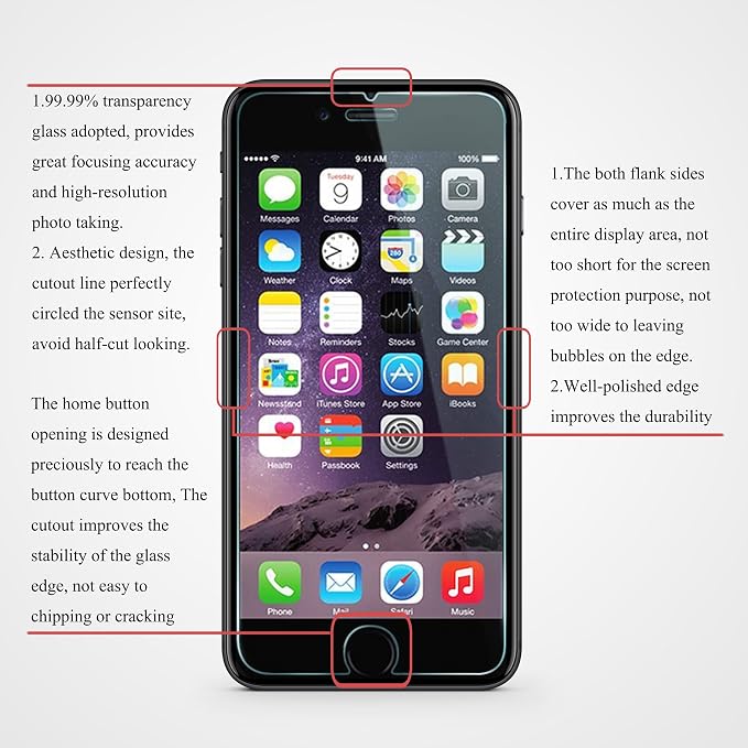 Ailun 3 Pack Screen Protector for Apple iPhone 8,7,6s,6, 4.7 Inch | 2.5D Edge, Tempered Glass, Case Friendly - Image 3