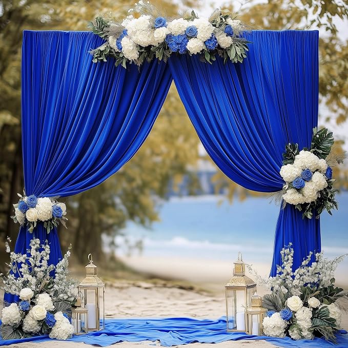 Royal Blue Backdrop Curtain for Parties Backdrop Drapes 10x10FT | Wrinkle Free Polyester Curtain Backdrop Draping Fabric for Backdrop Photoshoot Birthday Party Background, 2 Panel 5x10FT - Image 5