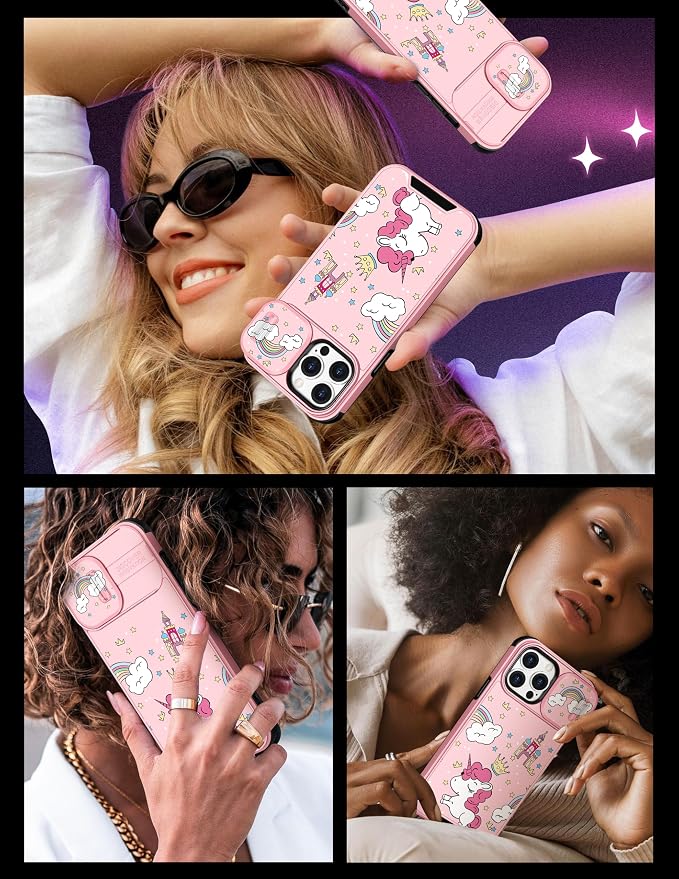 (2in1 for iPhone 11 Pro Max Case for Cartoon Kawaii Rainbow Girly Phone Cover Cute Unique Design with Slide Camera Cover Protective Case for iPhone11 Pro Max 6.5'' - Image 6