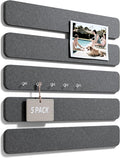 Fluxynara 13" x 2" Felt Wall Panels, Charcoal Gray | 5-Pack Includes 35 Push Pins and Adhesive Tabs for Photos, Notes and Decor in Bedroom Doors, Home Office or Studios by FLUXYNARA