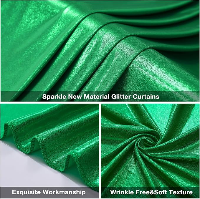 10x10FT Green Sequin Backdrop Curtain for Party - 2 Panels 5x10FT Wrinkle-Free Shimmer Drapes for Birthday, Wedding, Christmas, Decorations & Photography - Image 7