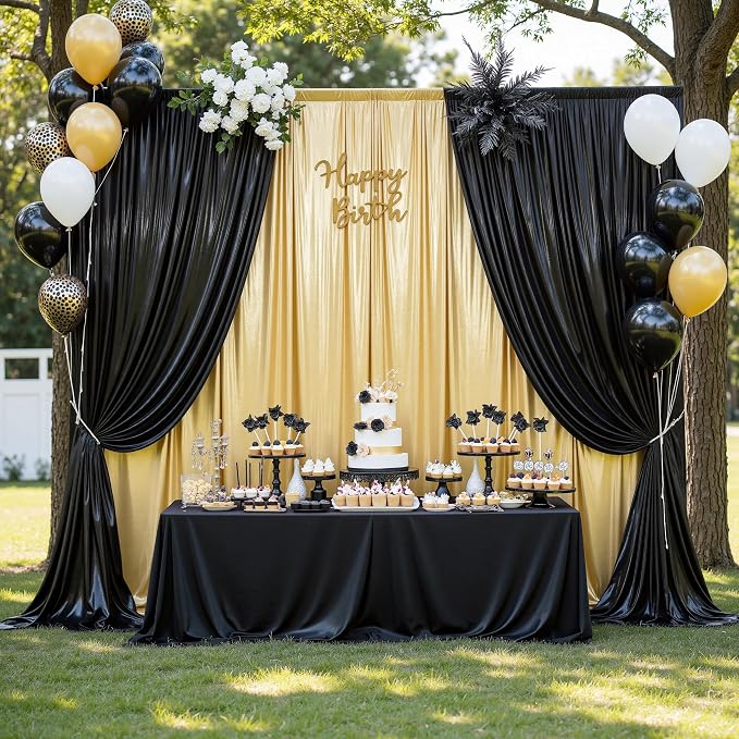 Outpain Thick 30 ft x 10 ft Black Sequin Backdrop Curtain for Parties, Wrinkle Free Glitter Photo Backdrop Drapes 6 Panels 5x10ft Black Back Drop Cloth for Wedding Christmas Photography Background - Image 7