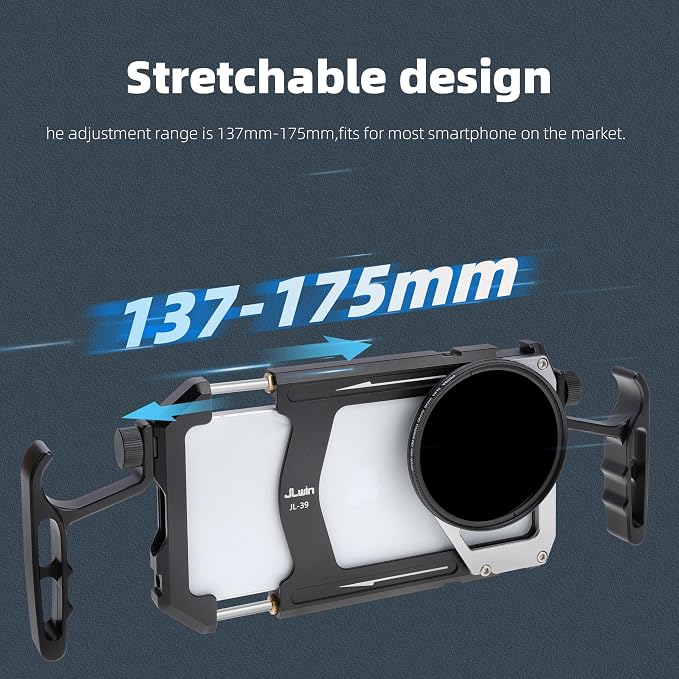 FocusFoto Universal Phone Cage with 67mm Variable Fader ND Filter, Smartphone Video Rig Kit with Dual Handles, Handheld Filmmaking Vlogging Case Stabilizer for Videomaker - Image 3