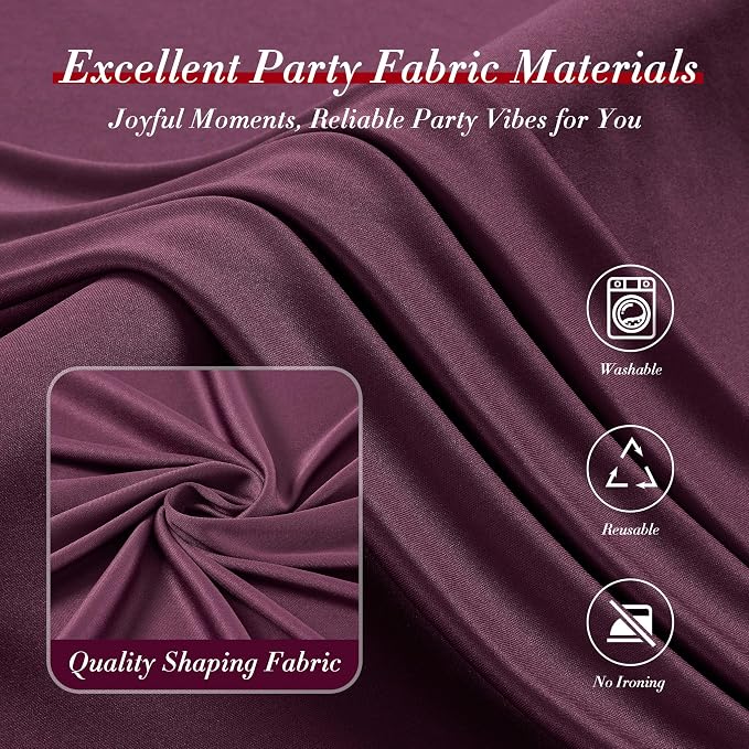 30 ft x 10 ft Wrinkle Free Maroon Backdrop Curtain for Parties, Polyester Burgundy Photo Backdrop Drapes 6 Panels 5x10ft for Baby Shower Wedding Birthday Party Engagement Ceremony Decoration - Image 7