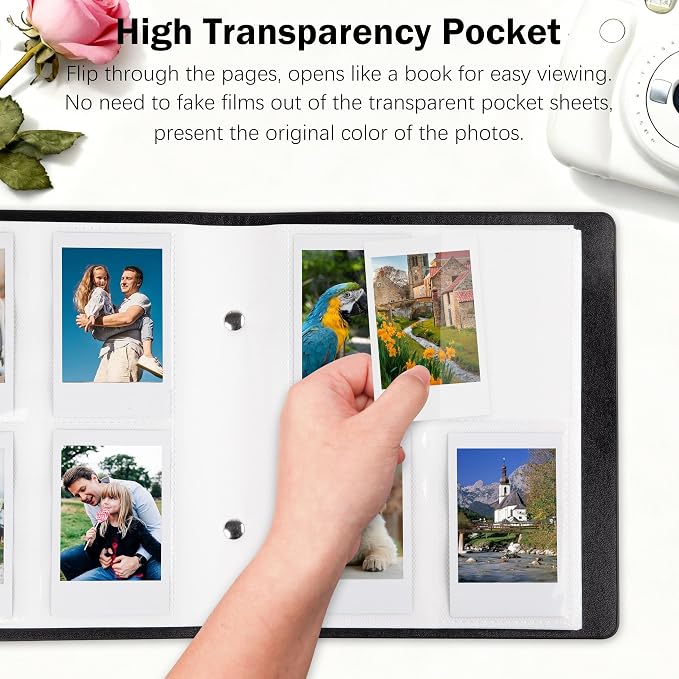 320 Pockets 2x3 Inch Photo Album for Polaroid & Instax Mini Pictures, Black | PU Leather Cover, Gift Box Packaging, Acid-Free Pages, With Snap Closure, Securely Hold all Your Precious Instant Snapshots - Image 5