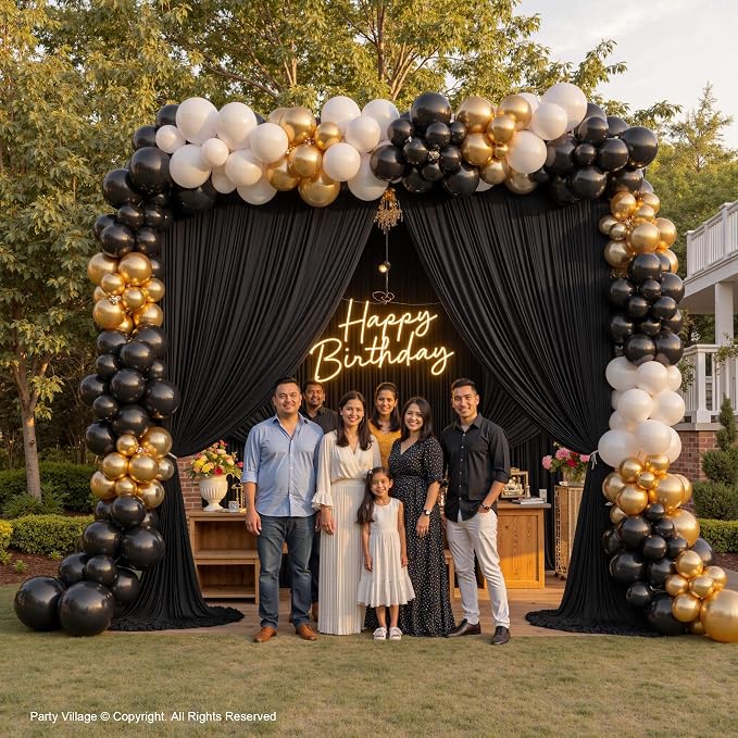 20x12 ft Black Backdrop Curtains for Weddings Parties, Birthdays and Photos - Image 3