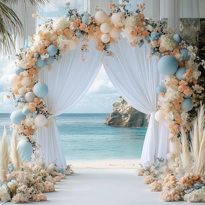 White Backdrop Curtain for Parties Backdrop Drapes, 3Pack 10x10FT | Wrinkle Free Polyester Curtain Backdrop Draping Fabric for Backdrop Photoshoot Birthday Party Background,6 Panel 5x10FT - Image 5