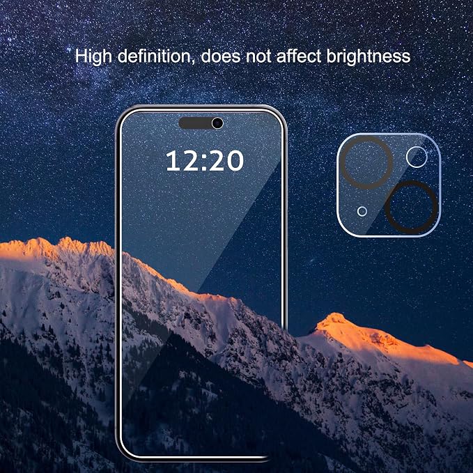 Ailun Privacy Screen Protector + Camera Lens Protector for iPhone 15 Plus | 3+3 Pack, 6.7 inch, Installation Frame, Dynamic Island Compatible, Anti Spy Private Tempered Glass, Case Friendly - Image 6