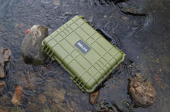 MEIJIA All Weather IP67 Waterproof Hard Camera Case,Hard Protective Case,Hard Case with Customizable Foam,Fit Use of Drones,Camera,Equipments,Pistols(Green,15.98x12.99x6.85inches) - Image 4