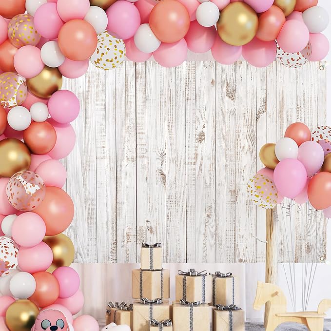 Rustic Wood Backdrop 20x10 FT Vintage White Wooden Floor Backdrops for Photography Old Wood Wall Background Decor Baby Shower Wedding Birthday Party Photo Studio Props - Image 5