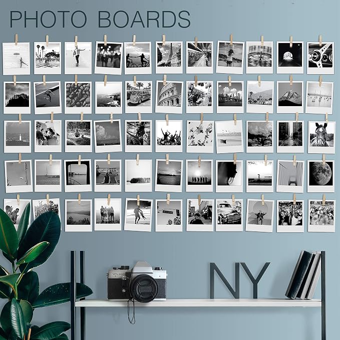 50 pack Mini Self Adhesive Clips for Pictures - Poster Hanger Paper Clip Holder for Wall, Photo Cards Hanging Display Office Board & Picture Boards, Artwork Photos Holders Card Hangers Dorm Room Decor - Image 6