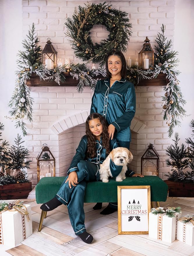 Kate Christmas Backdrops White Theme Fireplace Xmas Backdrop Family Holiday Party Decoration Props, 8x8ft - Image 2