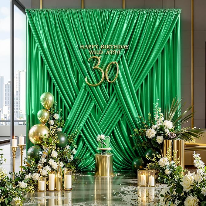 10x10FT Green Sequin Backdrop Curtain for Party - 2 Panels 5x10FT Wrinkle-Free Shimmer Drapes for Birthday, Wedding, Christmas, Decorations & Photography - Image 8