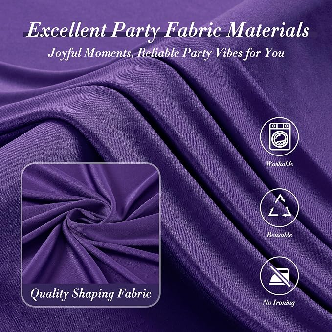10 ft x 8 ft Wrinkle Free Purple Backdrop Curtain for Parties, Polyester Purple Photo Backdrop Drapes for Wedding Birthday Party Baby Shower,5ft x 8ft,2 Panels - Image 6