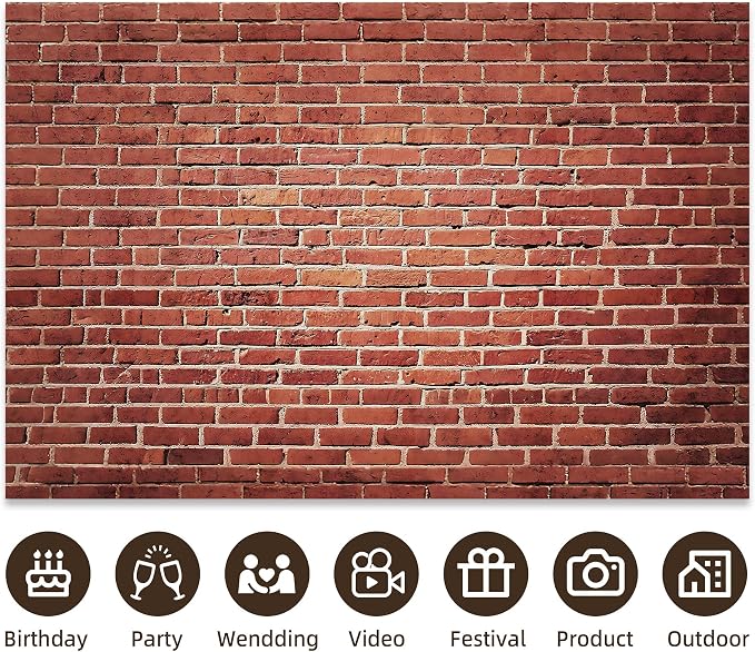 10x6.5 Ft Brick Wall Backdrop Red Brick Photo Backdrop | Background for Halloween Party Christmas Halloween Decoration Photo Booth Prop Banner - Image 6
