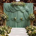 10ft x 10ft Wrinkle Free Sage Green Backdrop Curtains for Parties, Polyester Photo Backdrop Drapes 2 Panels 5x10ft for Wedding Birthday Party Photography Background Photoshoot by ENJOYYOURPARTY