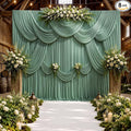 40ft x 10ft Wrinkle Free Sage Green Backdrop Curtains for Parties, 8 Panels 5x10ft Thick Fabric Photo Backdrop Drapes for Wedding Party Background Birthday Decoration by ENJOYYOURPARTY