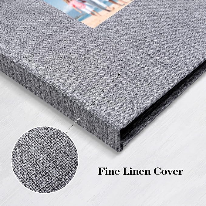 Mublalbum 2 Pack Small Photo Album 5x7, 52 Pockets, Linen Cover,Gray | Linen Cover with Display Window, 52 Vertical Pockets, Portable Mini Picture Book for Artwork Postcards, Picture Storage - Image 6